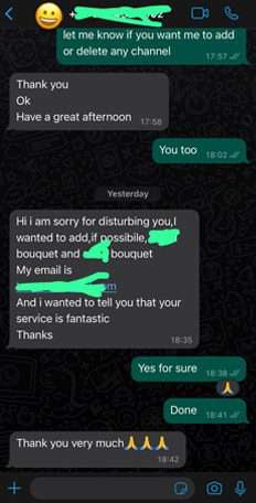 Customer WhatsApp Review