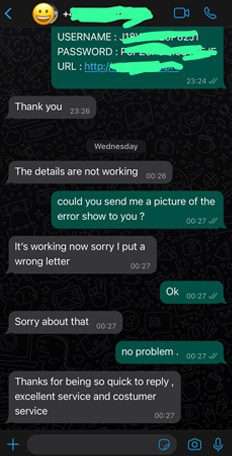 Customer WhatsApp Review